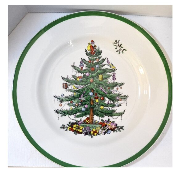 Vintage Spode Christmas Tree Dinner Plate Holiday Table - Picture 1 of 2